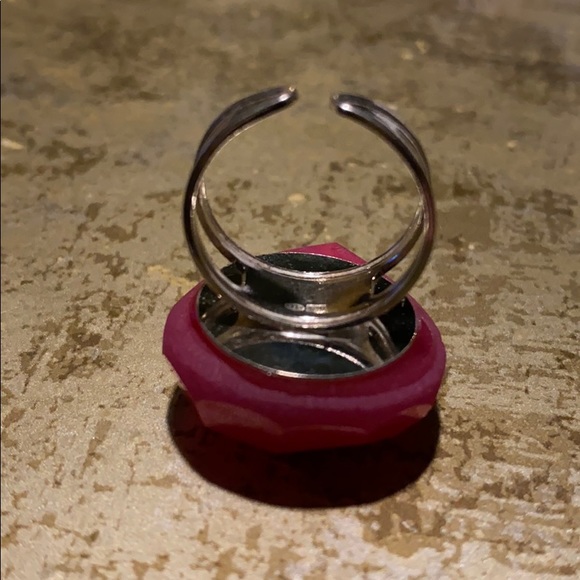 Neon Red Druzy Quartz and Sterling silver ring. - Picture 6 of 6